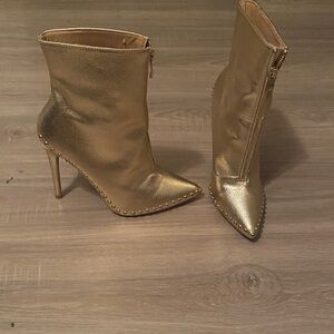 Gold Studded Ankle Boots